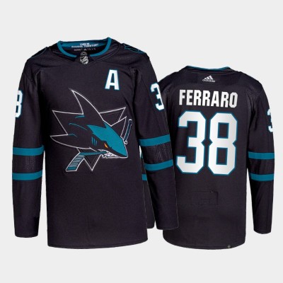 Adidas San Jose Sharks #38 Mario Ferraro Men's 202122 Alternate Authentic NHL Jersey Black